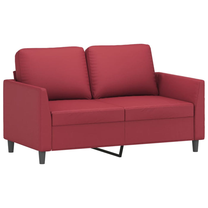 Set de canapele cu perne, 2 piese, roșu vin, piele ecologică WALTI