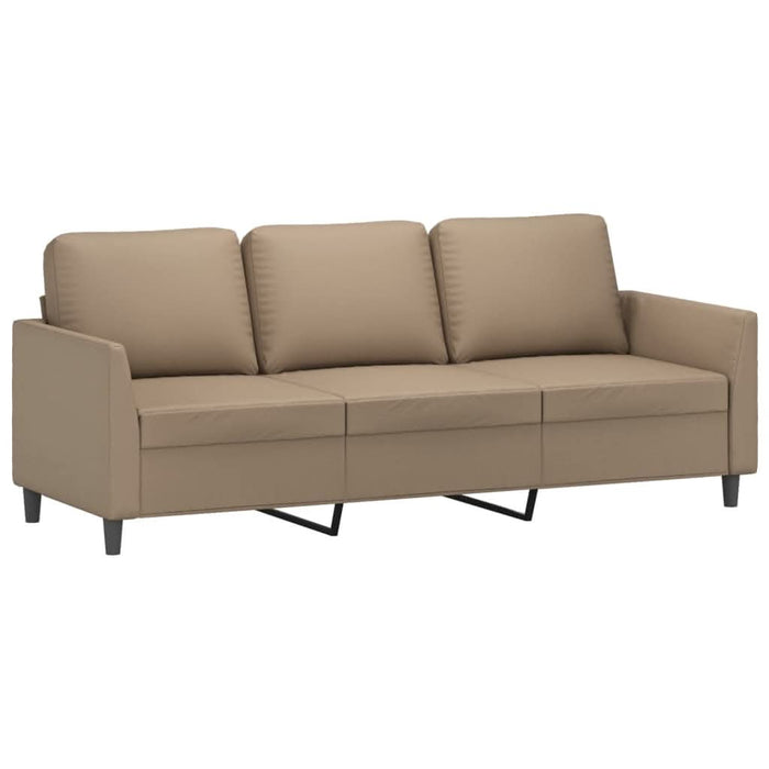 Set de canapele cu perne, 2 piese, cappuccino, piele ecologică - WALTI WALTI