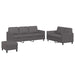 Set de canapele cu perne, 3 piese, gri, piele ecologică - WALTI WALTI