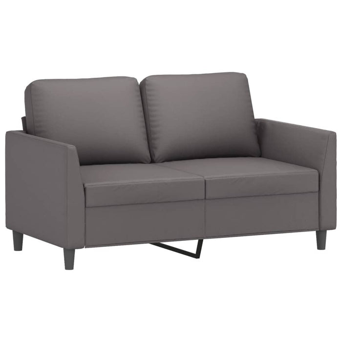 Set de canapele cu perne, 3 piese, gri, piele ecologică - WALTI WALTI