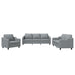 Set de canapele cu perne, 3 piese, gri deschis, textil - WALTI WALTI