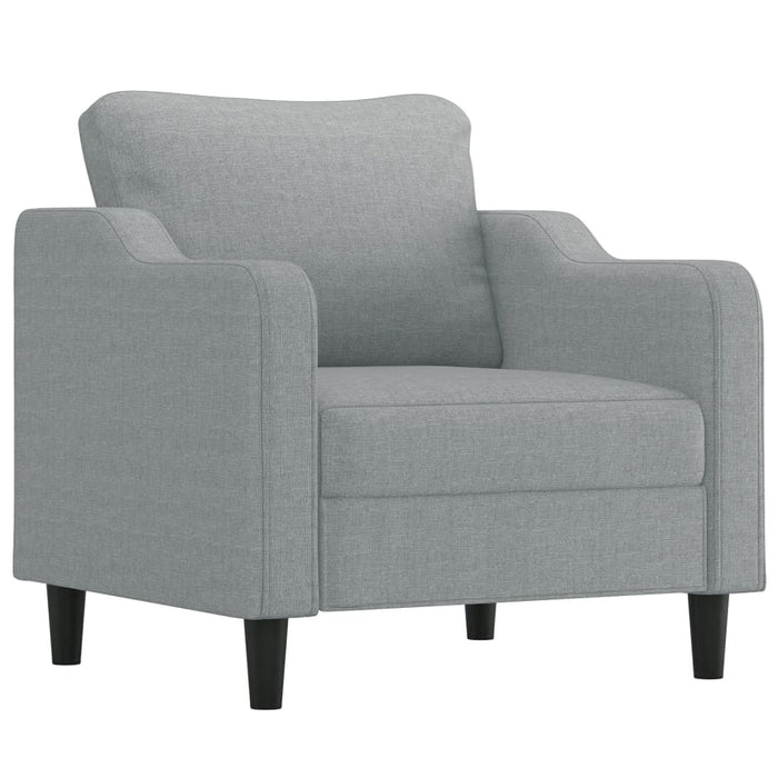 Set de canapele cu perne, 3 piese, gri deschis, textil - WALTI WALTI