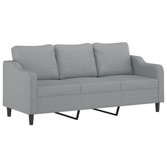 Set de canapele cu perne, 3 piese, gri deschis, textil - WALTI WALTI