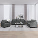 Set de canapele cu perne, 3 piese, gri închis, textil - WALTI WALTI