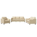 Set de canapele cu perne, 3 piese, crem, textil - WALTI WALTI
