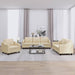 Set de canapele cu perne, 3 piese, crem, textil - WALTI WALTI
