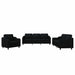 Set de canapele cu perne, 3 piese, negru, textil - WALTI WALTI