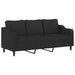 Set de canapele cu perne, 3 piese, negru, textil - WALTI WALTI