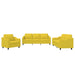 Set de canapele cu perne, 3 piese, galben deschis, textil - WALTI WALTI