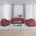 Set canapea cu perne, 3 piese, roșu vin, material textil - WALTI WALTI