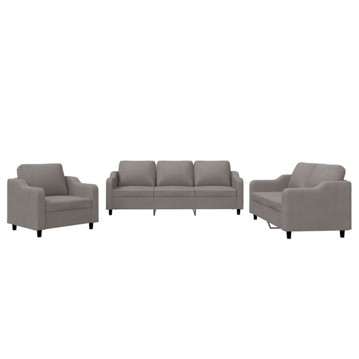 Set de canapea cu perne, 3 piese, gri taupe, material textil - WALTI WALTI