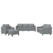 Set de canapele cu perne, 4 piese, gri deschis, textil - WALTI WALTI