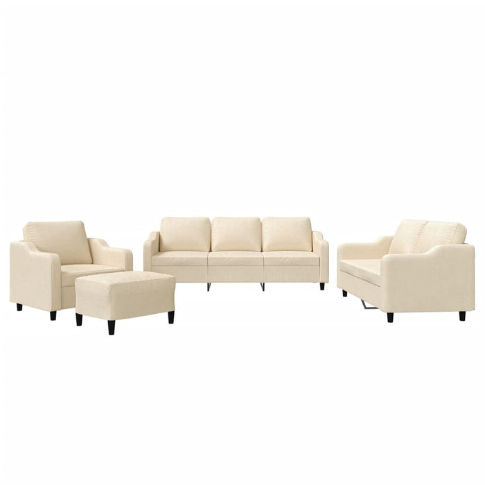 Set de canapele cu perne, 4 piese, crem, textil - WALTI WALTI