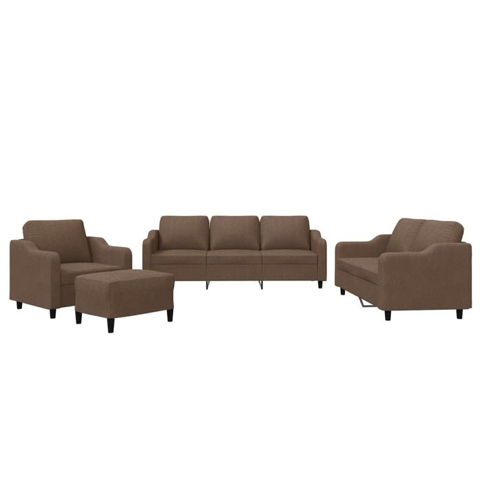Set de canapele cu perne, 4 piese, maro, textil WALTI