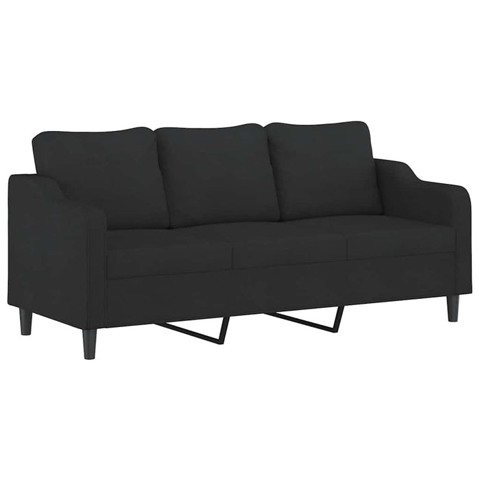 Set de canapele cu perne, 4 piese, negru, textil - WALTI WALTI