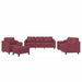 Set canapea cu perne, 4 piese, roșu vin, material textil - WALTI WALTI