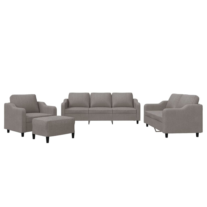 Set de canapea cu perne, 4 piese, gri taupe, material textil - WALTI WALTI