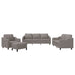 Set de canapea cu perne, 4 piese, gri taupe, material textil - WALTI WALTI