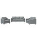 Set de canapele cu perne, 3 piese, gri deschis, textil - WALTI WALTI
