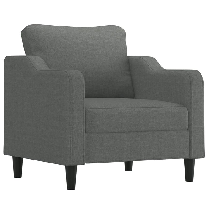 Set de canapele cu perne, 3 piese, gri închis, textil - WALTI WALTI
