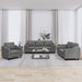 Set de canapele cu perne, 3 piese, gri închis, textil - WALTI WALTI