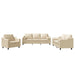 Set de canapele cu perne, 3 piese, crem, textil - WALTI WALTI
