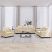 Set de canapele cu perne, 3 piese, crem, textil - WALTI WALTI