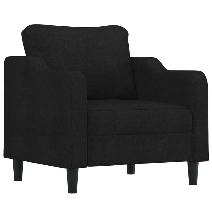 Set de canapele cu perne, 3 piese, negru, textil - WALTI WALTI
