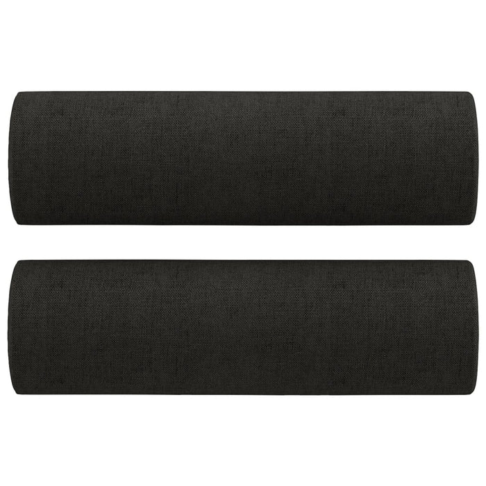 Set de canapele cu perne, 3 piese, negru, textil - WALTI WALTI