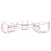 Set de canapele cu perne, 3 piese, negru, textil - WALTI WALTI