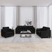 Set de canapele cu perne, 3 piese, negru, textil - WALTI WALTI