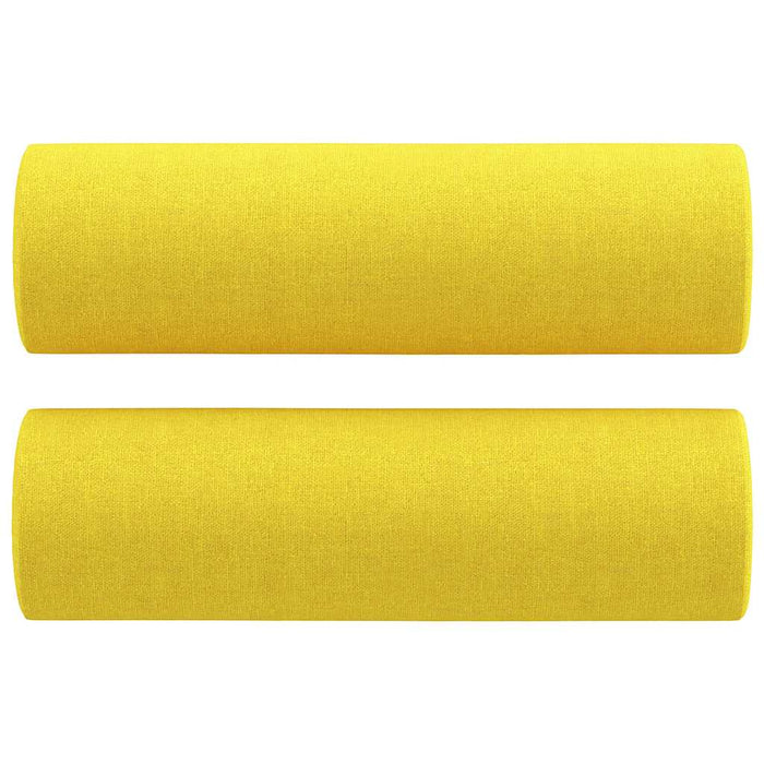 Set de canapele cu perne, 3 piese, galben deschis, textil WALTI