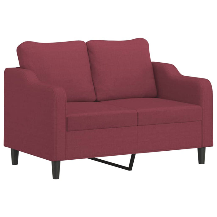 Set canapea cu perne, 3 piese, roșu vin, material textil WALTI