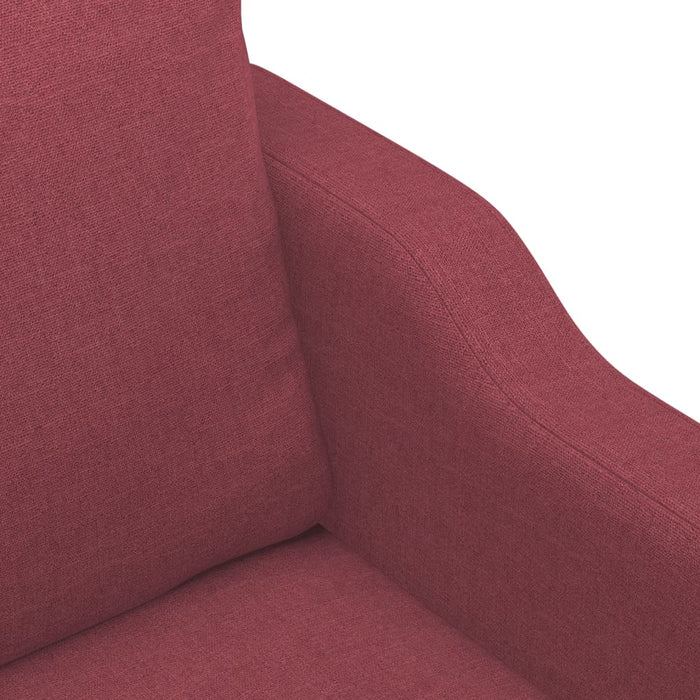 Set canapea cu perne, 3 piese, roșu vin, material textil WALTI