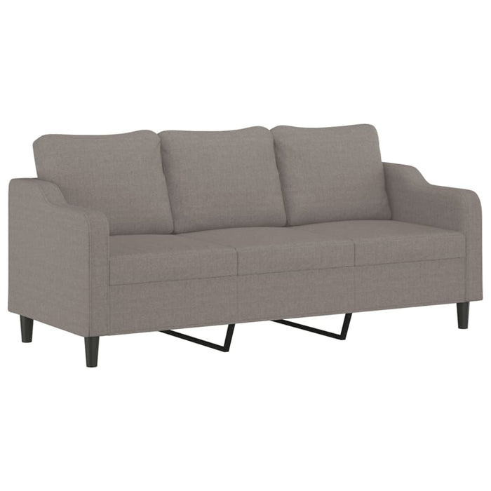 Set de canapele cu perne, 3 piese, gri taupe, textil - WALTI WALTI