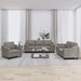 Set de canapele cu perne, 3 piese, gri taupe, textil - WALTI WALTI