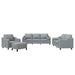 Set de canapele cu perne, 4 piese, gri deschis, material textil - WALTI WALTI