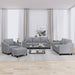 Set de canapele cu perne, 4 piese, gri deschis, material textil - WALTI WALTI