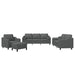 Set de canapele cu perne, 4 piese, gri închis, material textil - WALTI WALTI