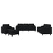 Set de canapele cu perne, 4 piese, negru, material textil - WALTI WALTI