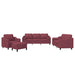 Set canapea cu perne, 4 piese, roșu vin, material textil - WALTI WALTI