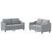 Set de canapele cu perne, 2 piese, gri deschis, textil - WALTI WALTI