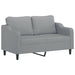 Set de canapele cu perne, 2 piese, gri deschis, textil - WALTI WALTI