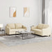 Set de canapele cu perne, 2 piese, crem, textil - WALTI WALTI