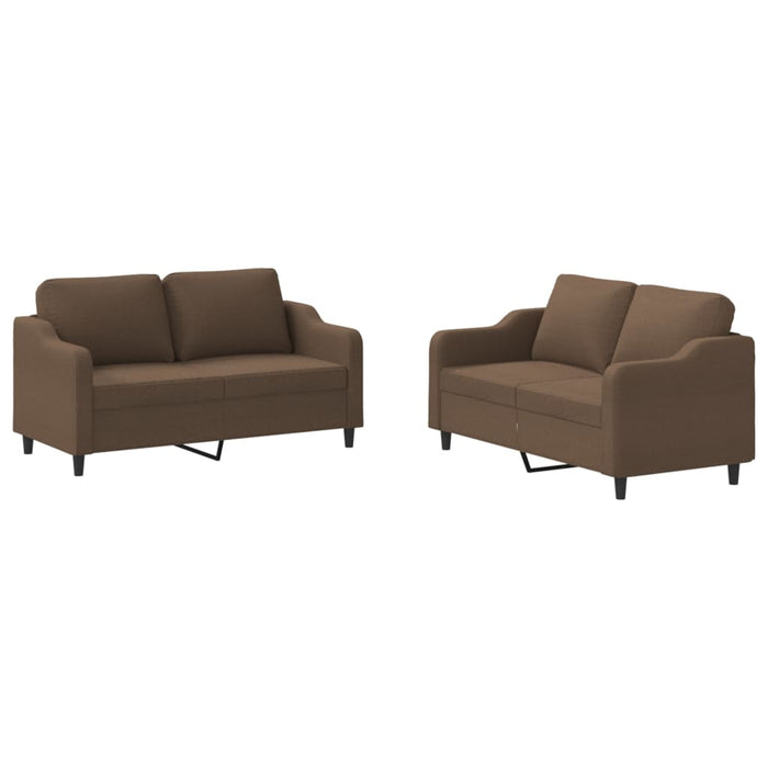 Set de canapele cu perne, 2 piese, maro, textil - WALTI WALTI