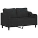 Set de canapele cu perne, 2 piese, negru, textil - WALTI WALTI