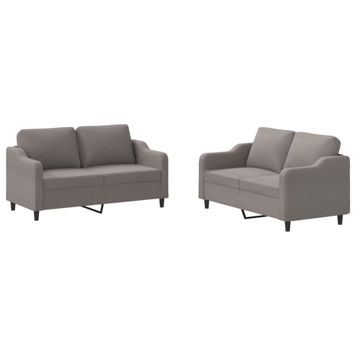 Set de canapea cu perne, 2 piese, gri taupe, material textil - WALTI WALTI