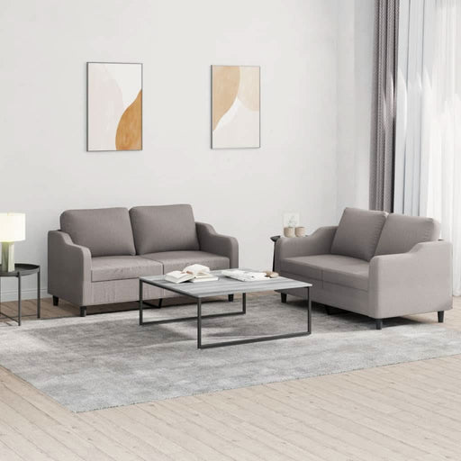 Set de canapea cu perne, 2 piese, gri taupe, material textil - WALTI WALTI