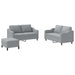 Set de canapele cu perne, 3 piese, gri deschis, textil - WALTI WALTI