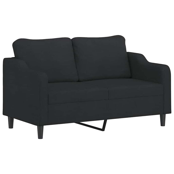 Set de canapele cu perne, 3 piese, negru, textil - WALTI WALTI